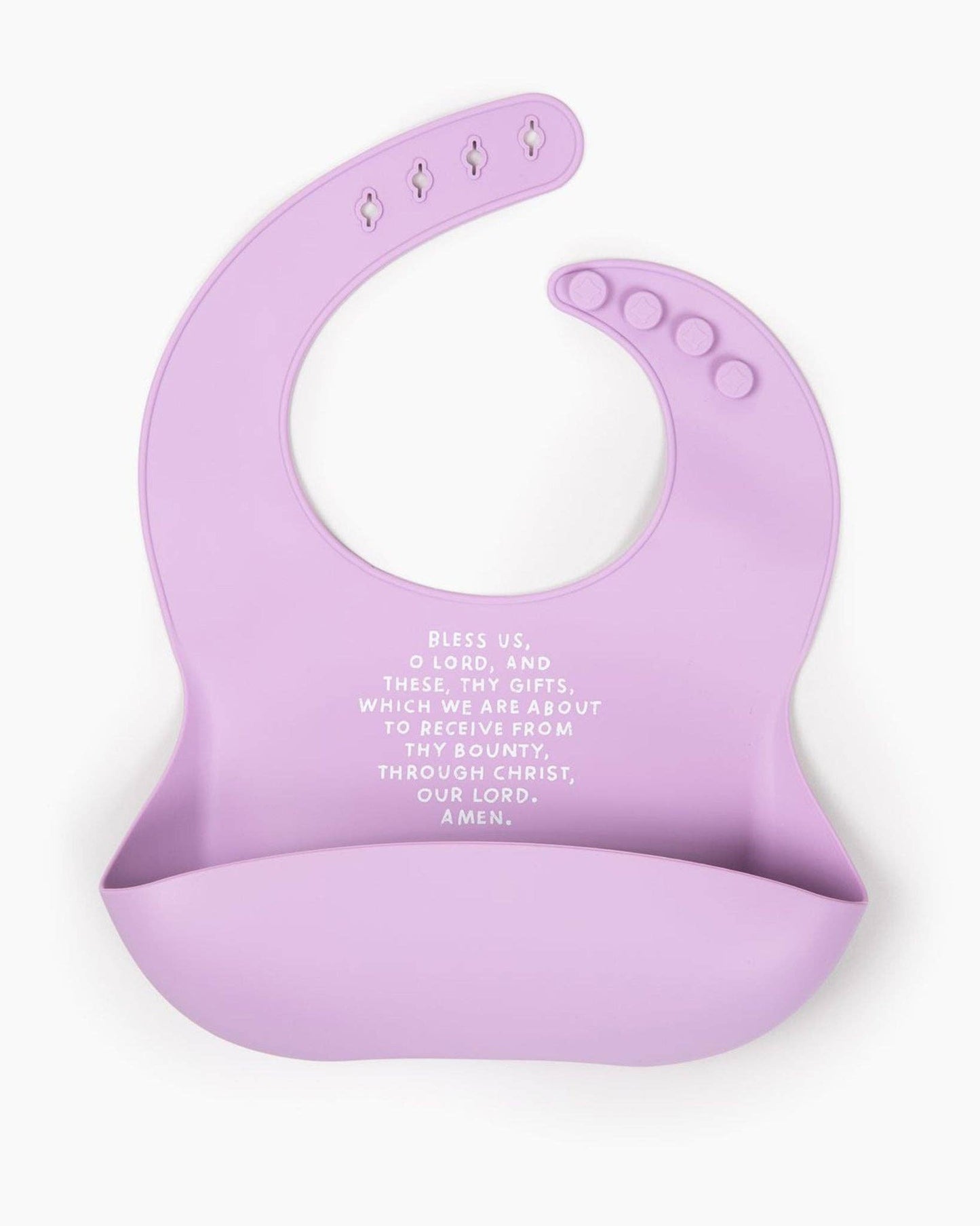 Meal Blessing Silicone Bib: Powder Blue