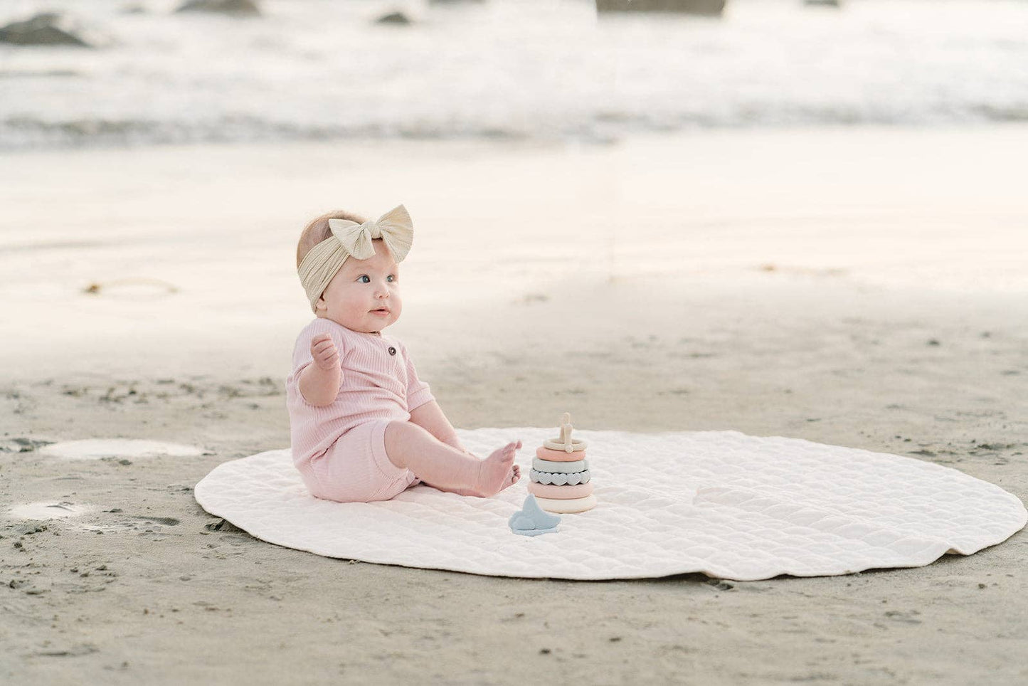 Classic Silicone Stacking Teething Ring Toy | Easter Basket
