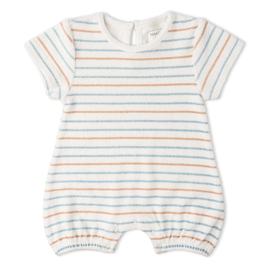 Organic Short Romper | Cabana Stripes