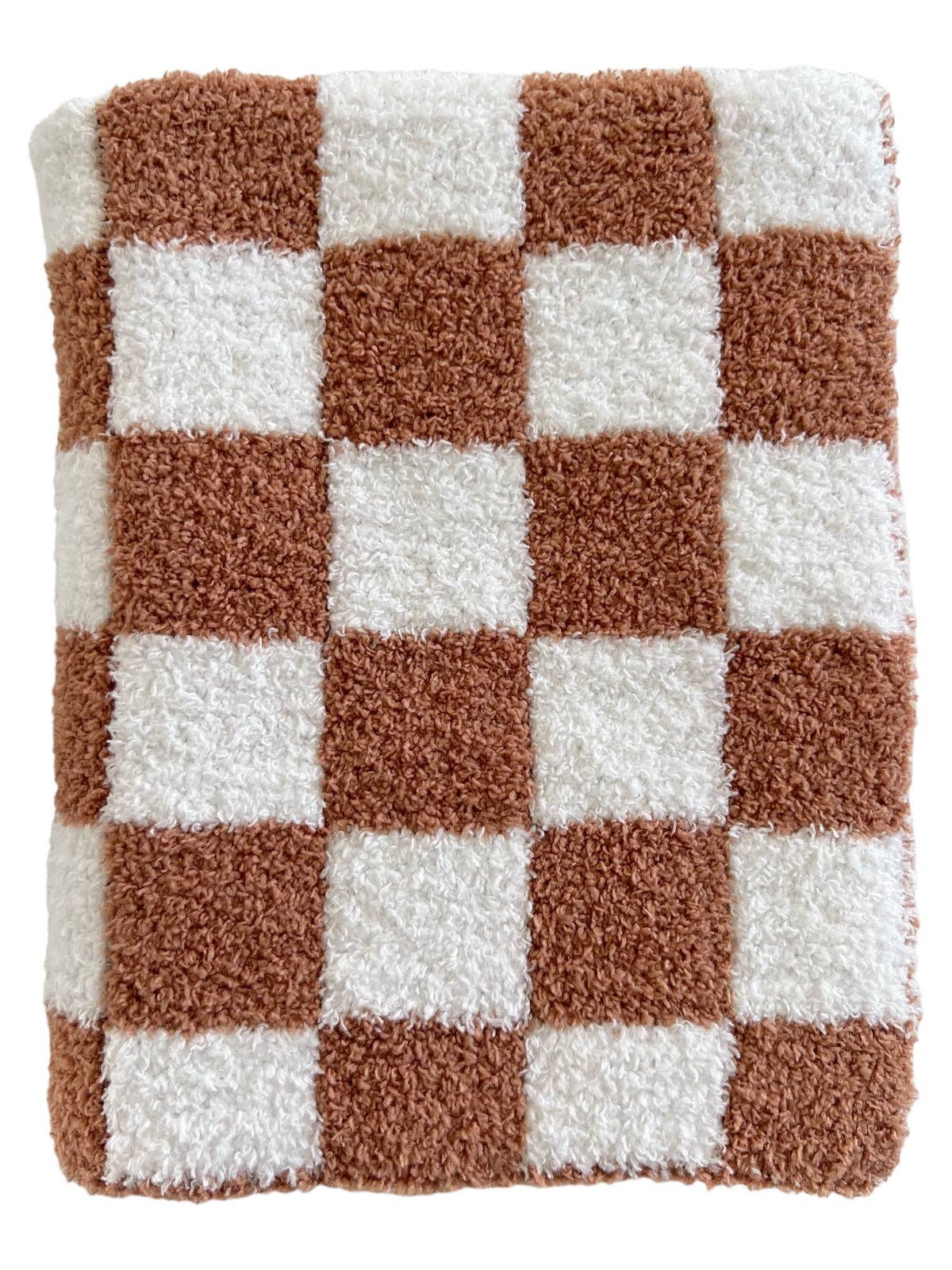 Phufy® Bliss Checkerboard Mini Blanket | Nutmeg