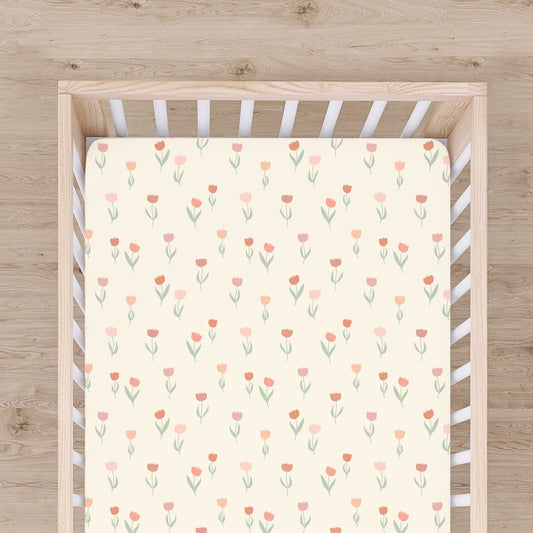 Bamboo Crib Sheet | Too Cute Tulips