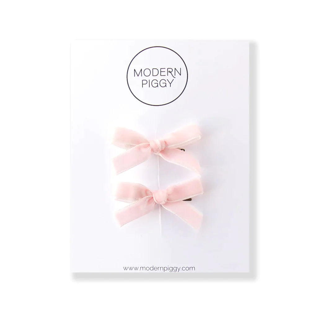 Mini Ribbon Bow Set | Baby Pink