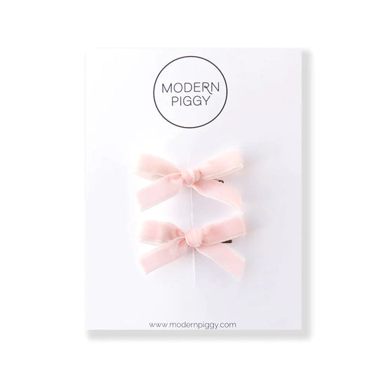 Mini Ribbon Bow Set | Baby Pink