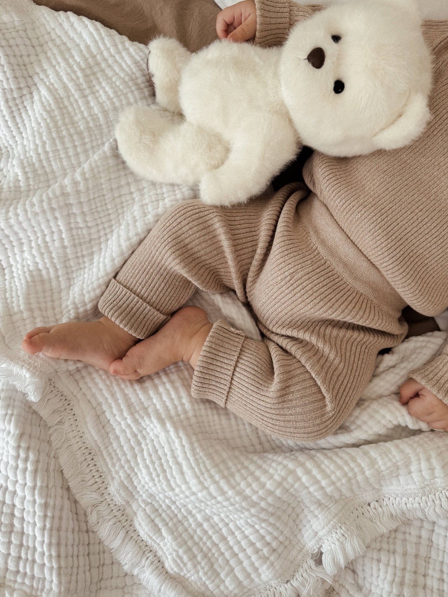 Baby Rib Leggings : Heather Beige