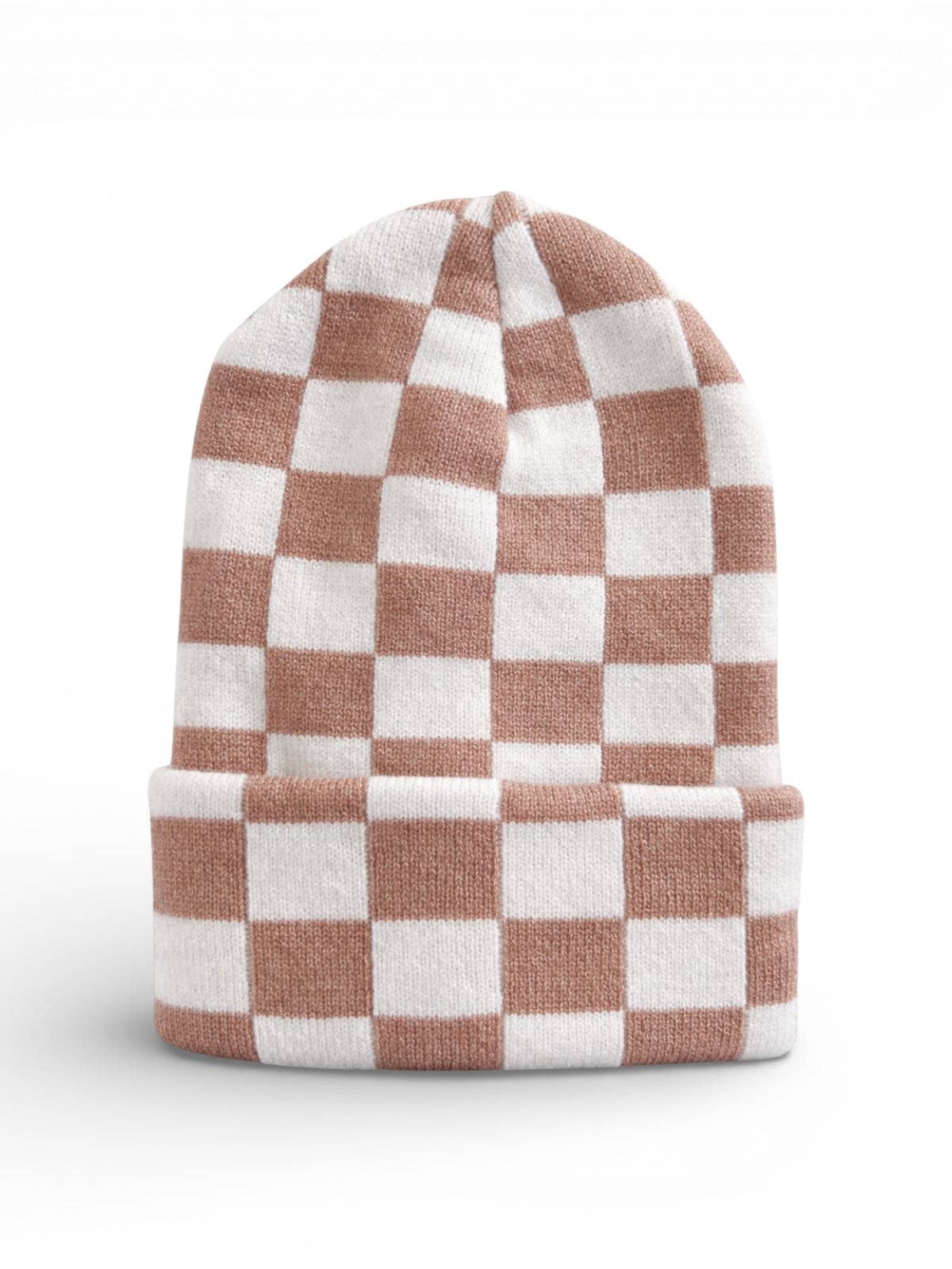 Baby's First Hat®, Tan/Warm White Checkerboard