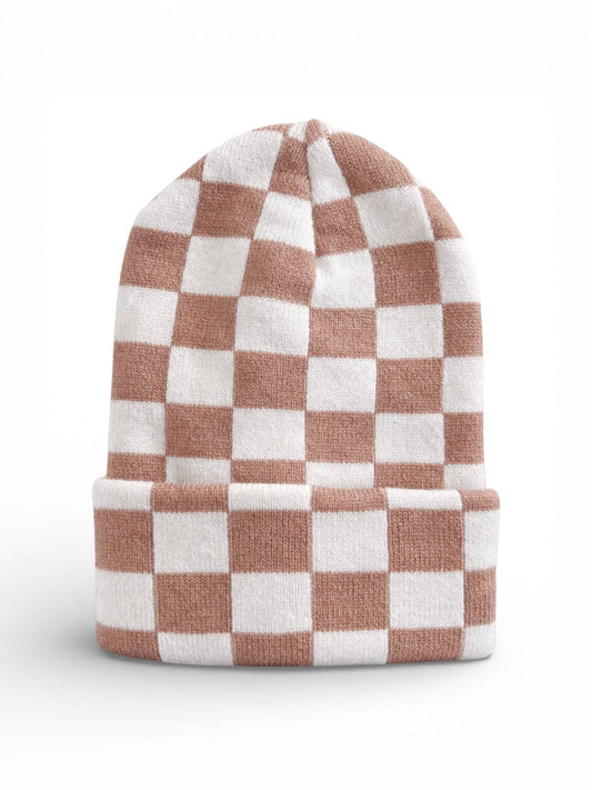 Baby's First Hat®, Tan/Warm White Checkerboard