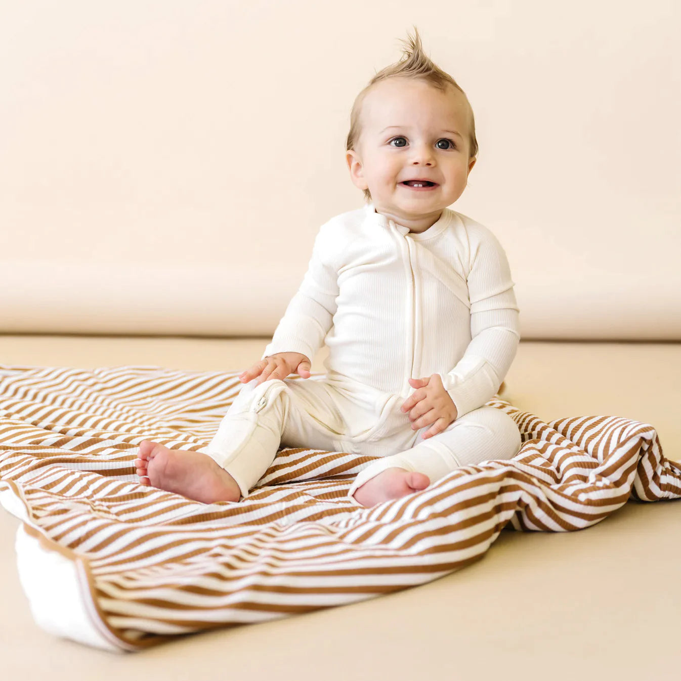 Camel Stripe Toddler Blanket