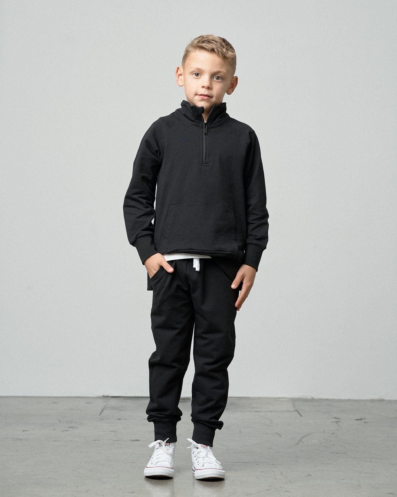 Quarter Zip Pullover | Black