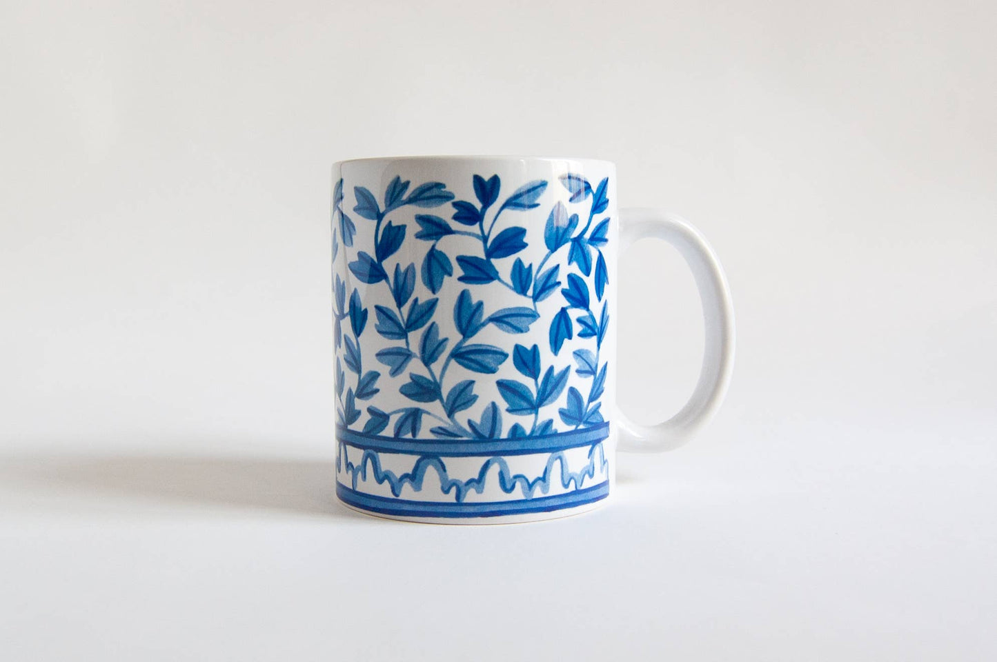 Blue & White Floral Mama & Me Coffee Cup Set