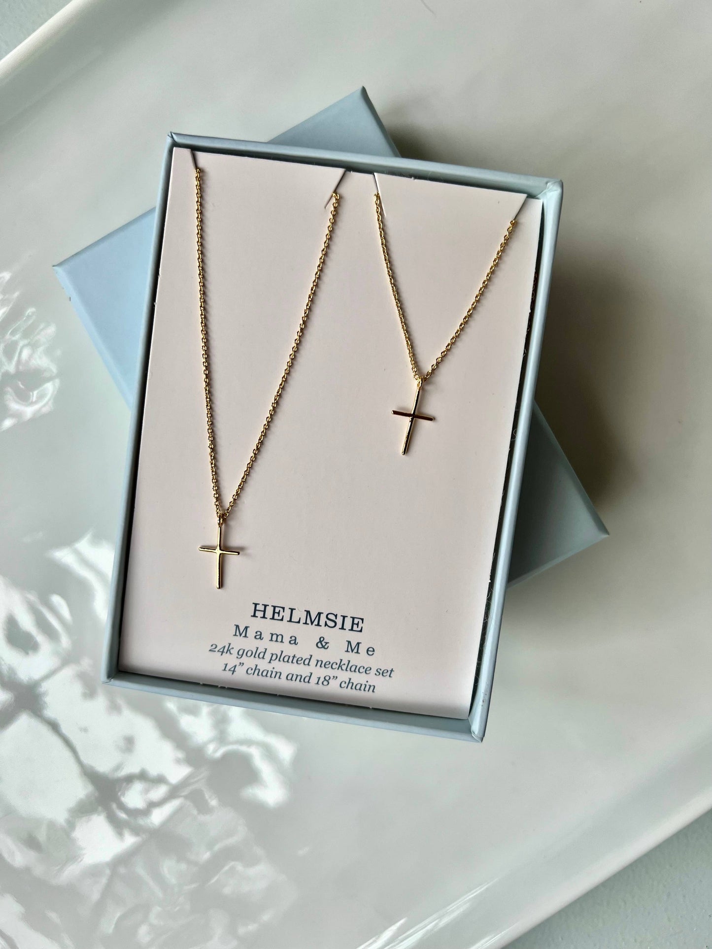 Momma + Me Matching Cross Necklace Set