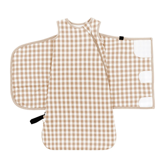 Bamboo Sleep Bag Swaddler | Gingham Bisque