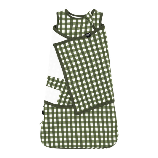 Bamboo Sleep Bag Swaddler | Gingham Fir