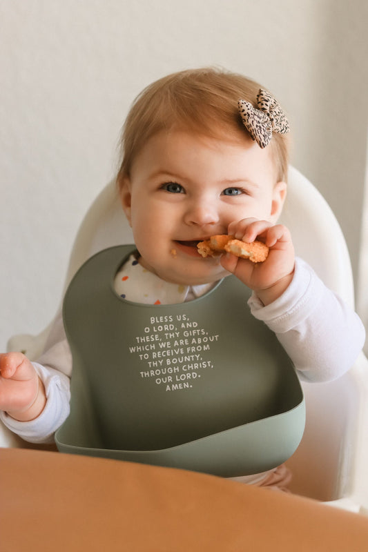 Meal Blessing Bib | Cornflower Blue
