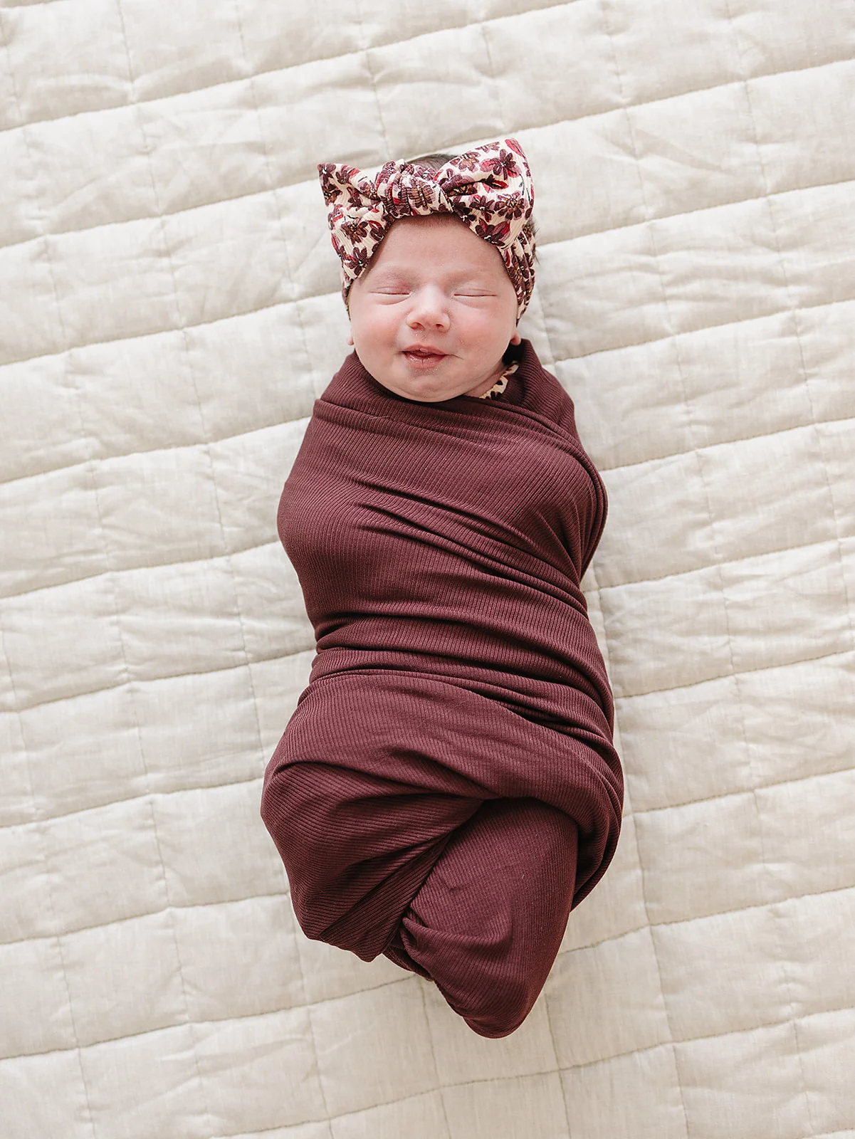 Deep Violet Ribbed Bamboo Stretch Swaddle