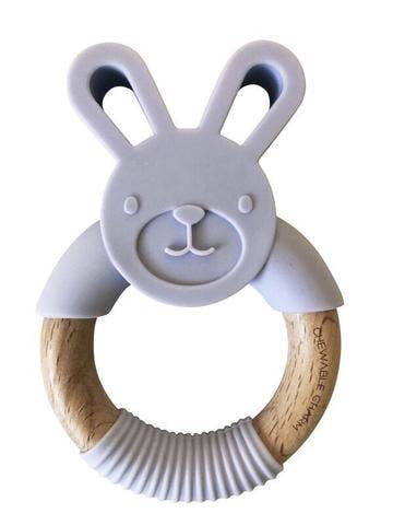 Bunny Silicone + Wood Teether - Lavender
