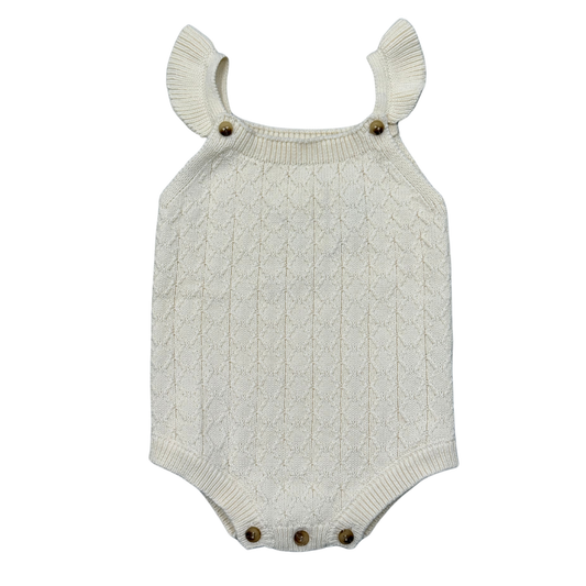 Babysprouts Knit Sweater Bodysuit: Cream