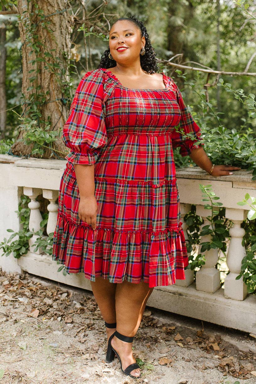 Women's Madeline Dress | Holiday Plaid