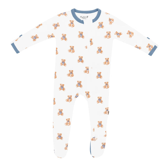 Bamboo Zippered Footie | Teddy Bear