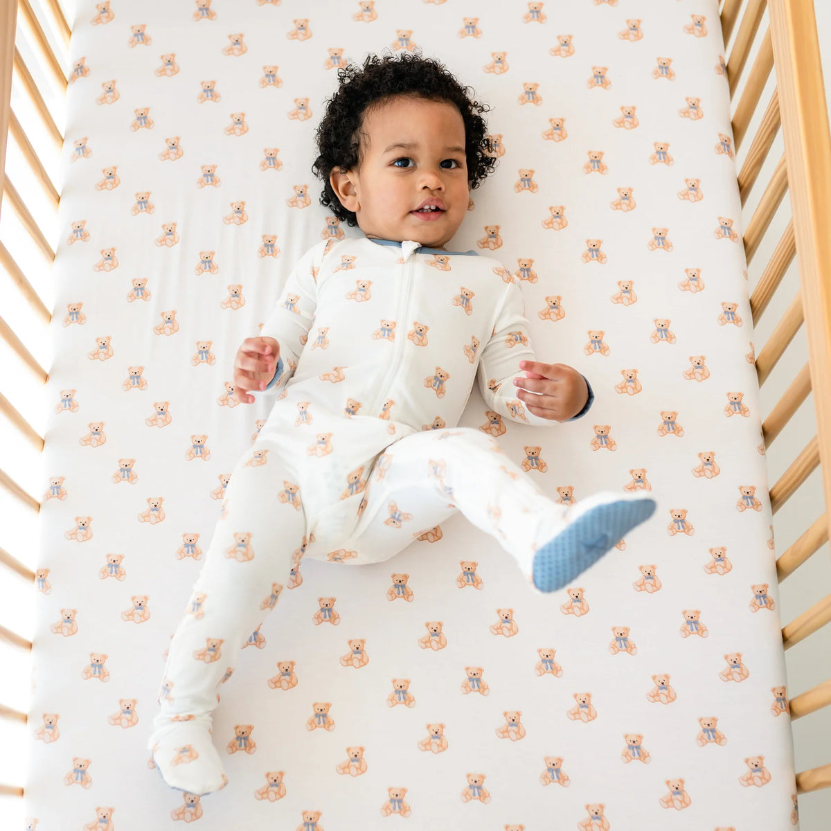 Bamboo Zippered Footie | Teddy Bear
