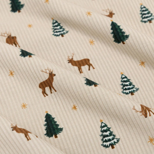 Reindeer Forest Small Ribbed Blanket