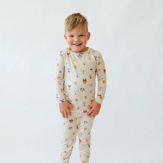 Bamboo Pajama Set | Neutral Dogs