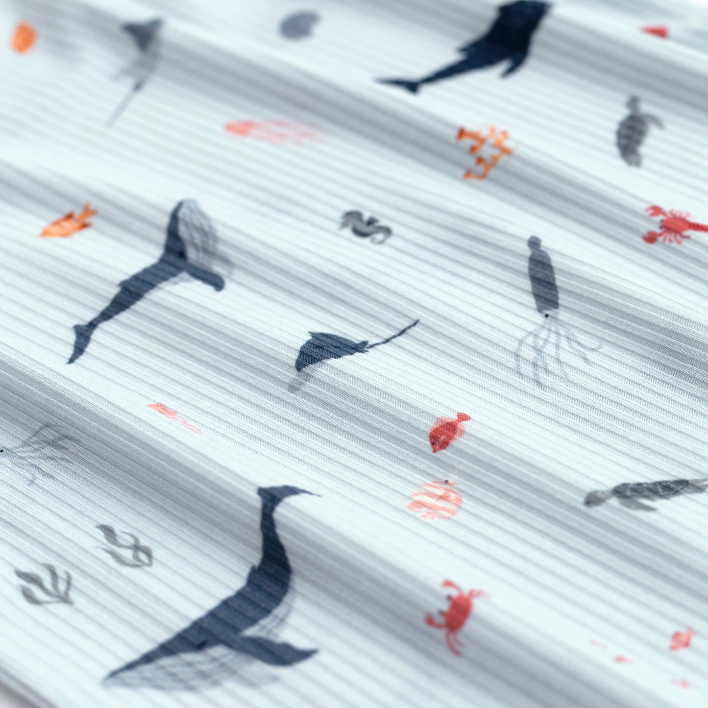 Shorts Bamboo Pajama Set | Under The Sea (Ribbed)