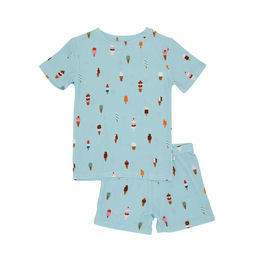 Shorts Bamboo Pajama Set | Ice Cream Shop (Ribbed)