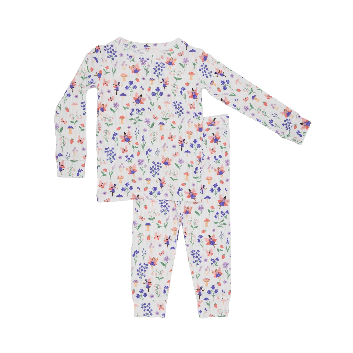 Ribbed Two-Piece Bamboo Pajama Set | Fairy Garden