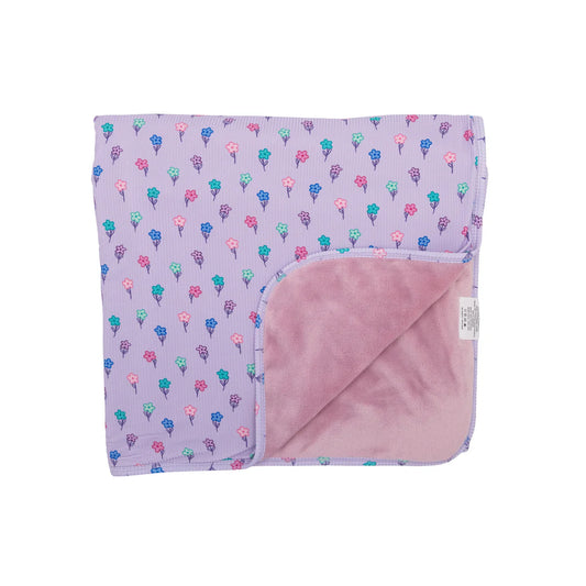 Lilac Daisies Small Ribbed Bamboo Plush Blanket