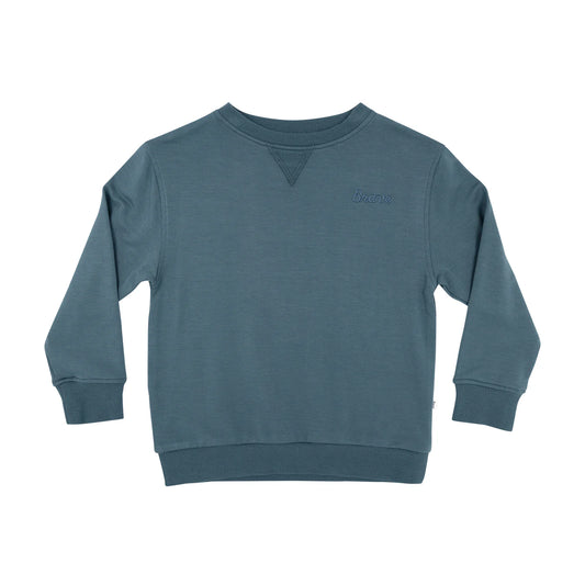 Brave Solid Bamboo French Terry Pullover | Dark Steel Blue