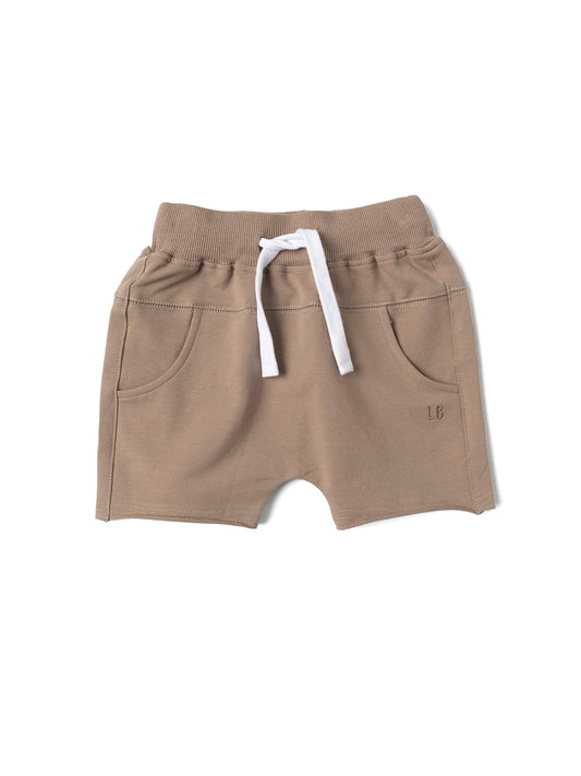 Raw Edge Harem Short | Taupe