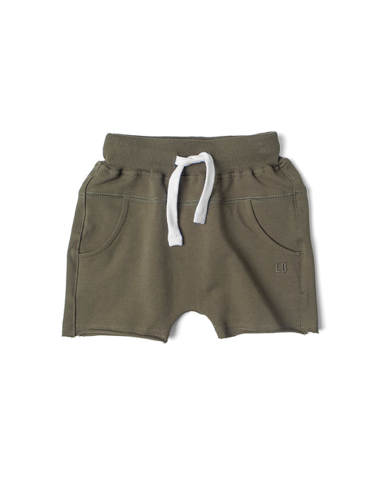 Raw Edge Harem Short | Dark Moss
