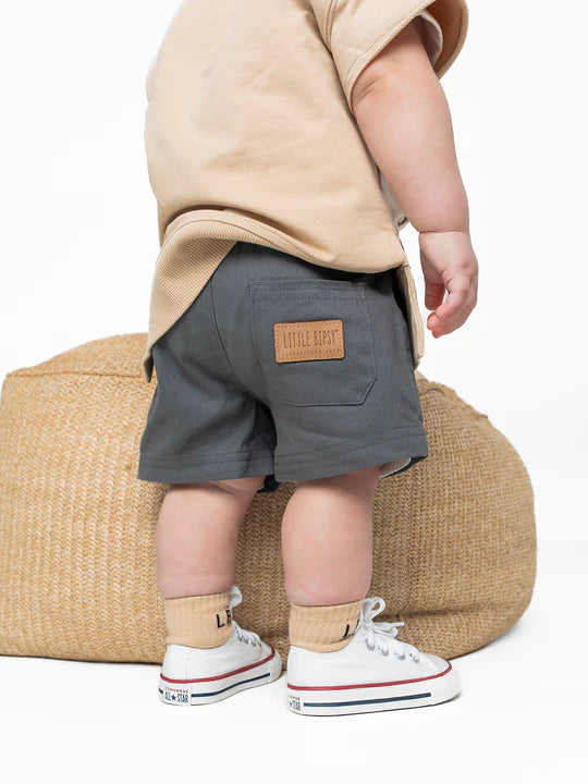 Cotton Twill Short | Charcoal