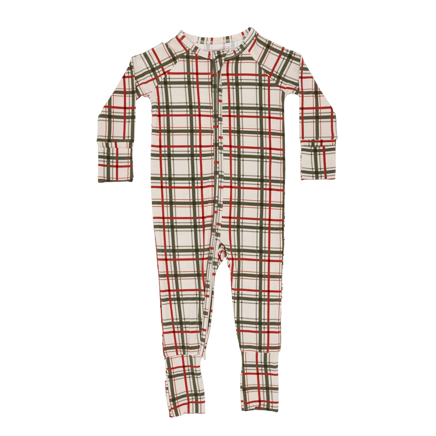 Bamboo Sleeper w/ Fold-Over Feet | Double Plaid