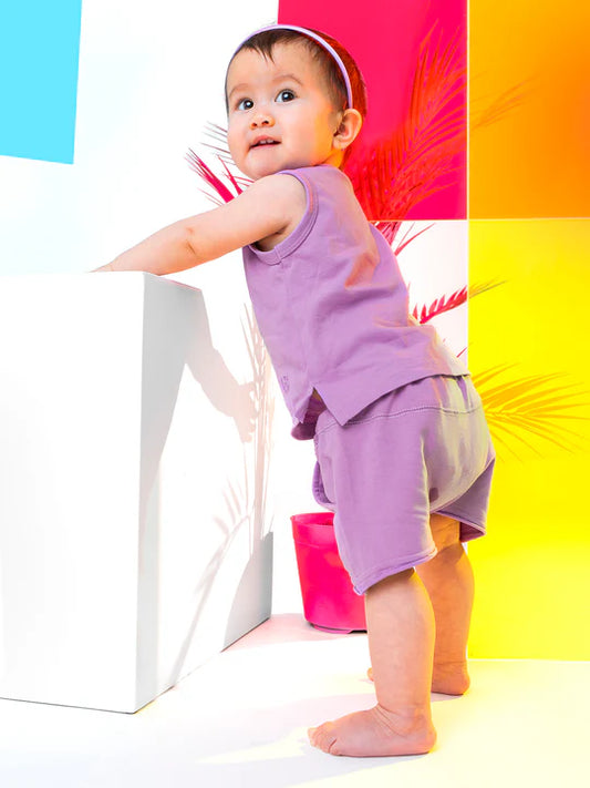 Raw Edge Harem Short - Purple