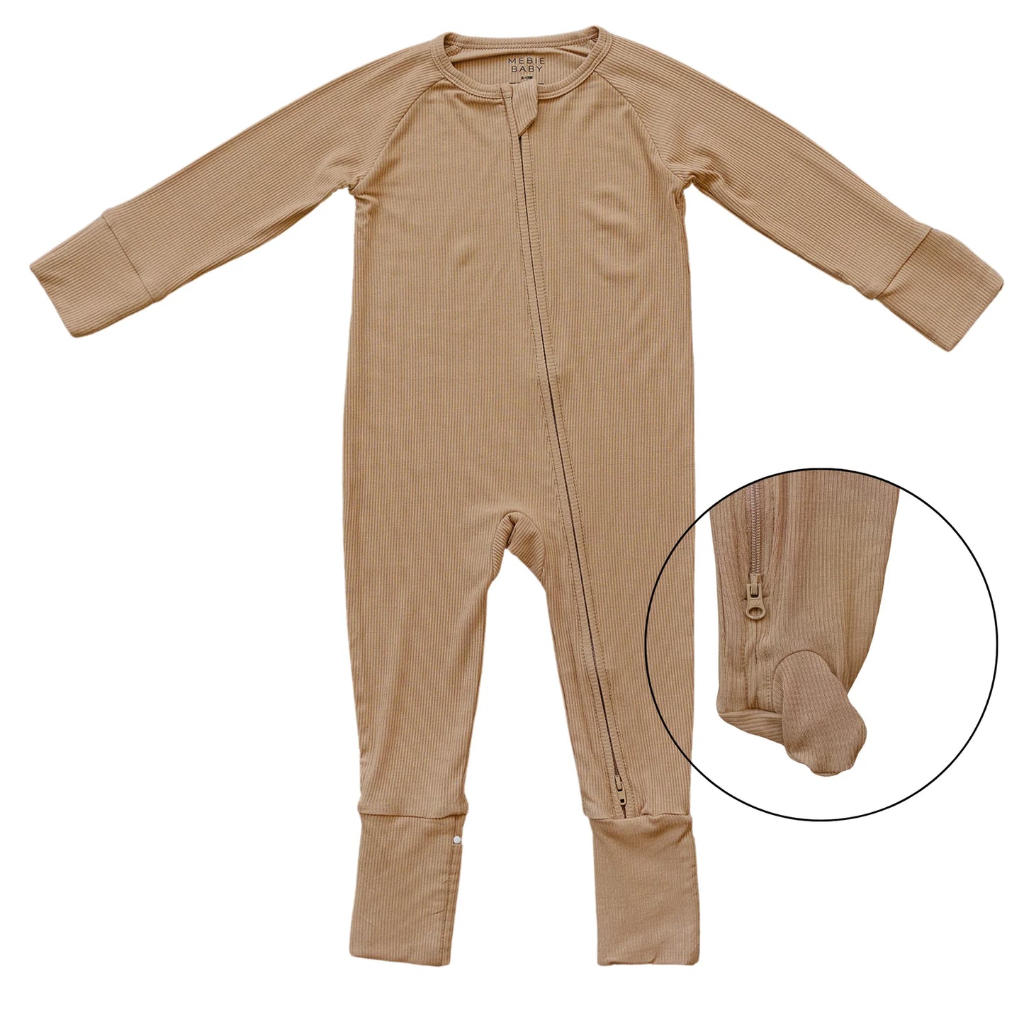Ribbed Bamboo Zipper | Latte