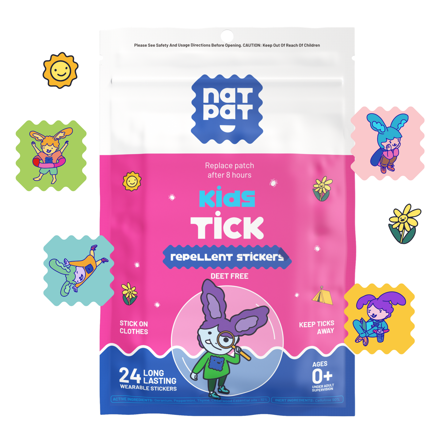 Tick Repellent Stickers | Bug Patch (Safe for Kids)