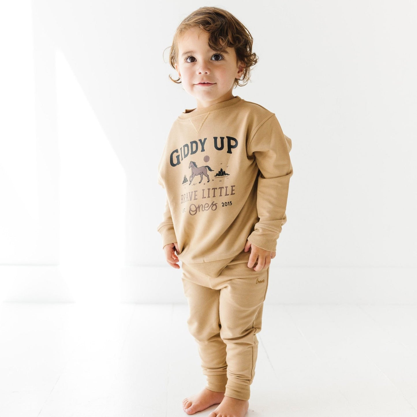 Giddy Up Bamboo French Terry Pullover | Pecan