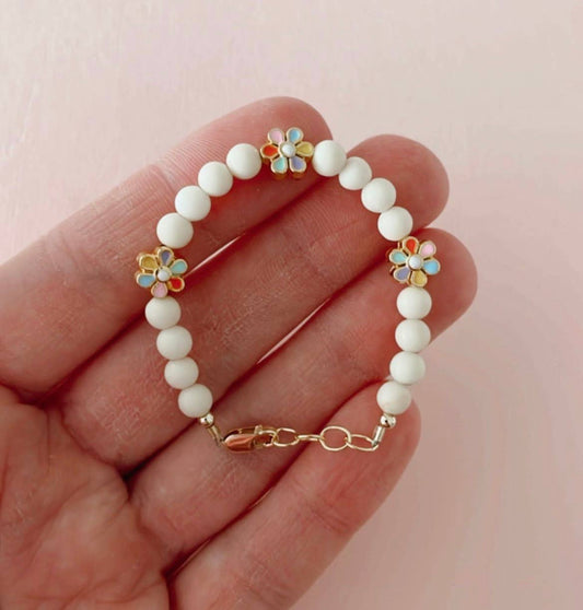 14k Gold Filled Rainbow Daisy Bracelet