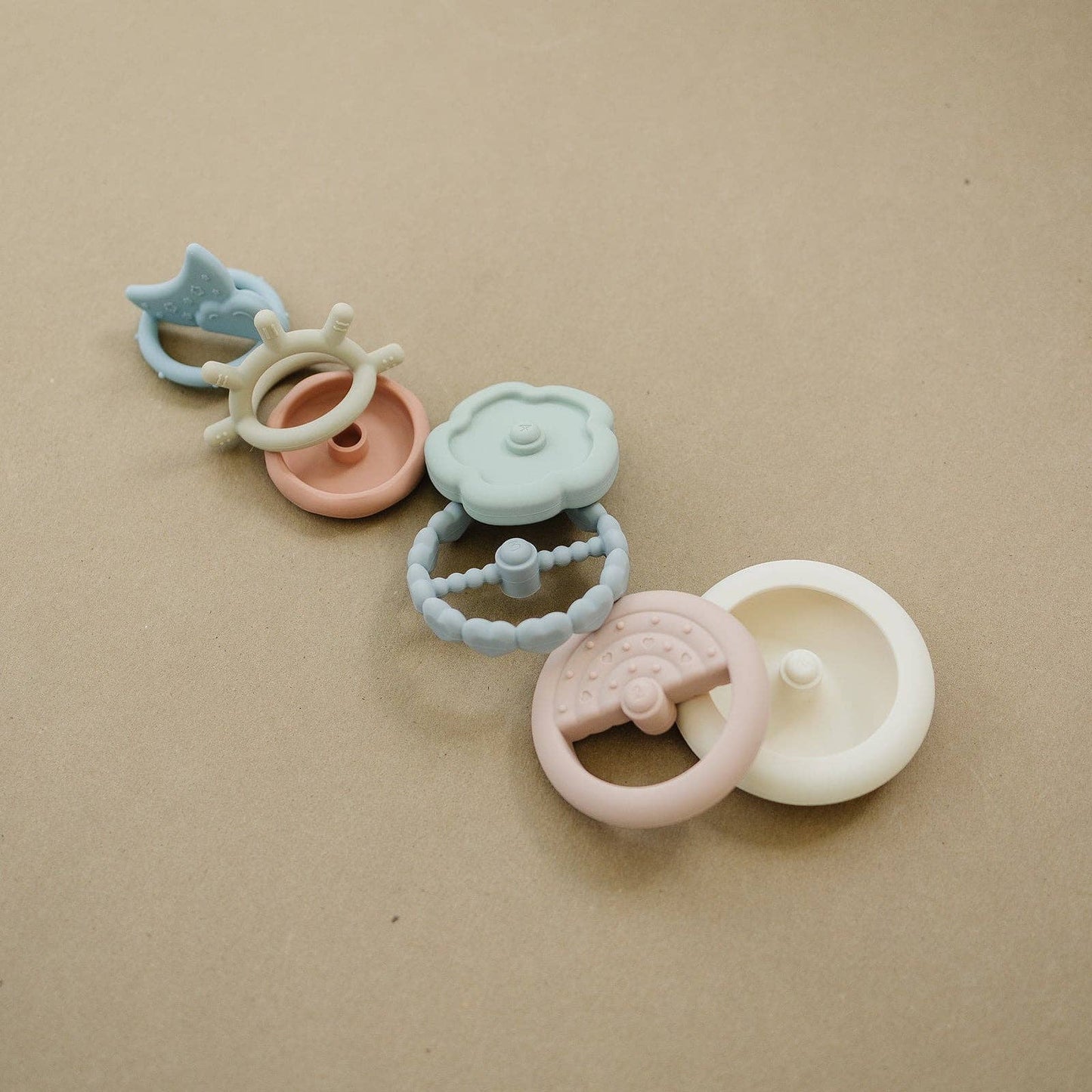 Classic Silicone Stacking Teething Ring Toy | Easter Basket