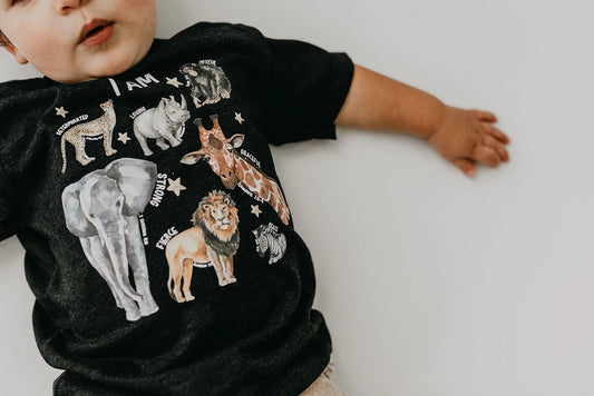 Safari Animals Affirmation T-shirt | Tri-Blend Black