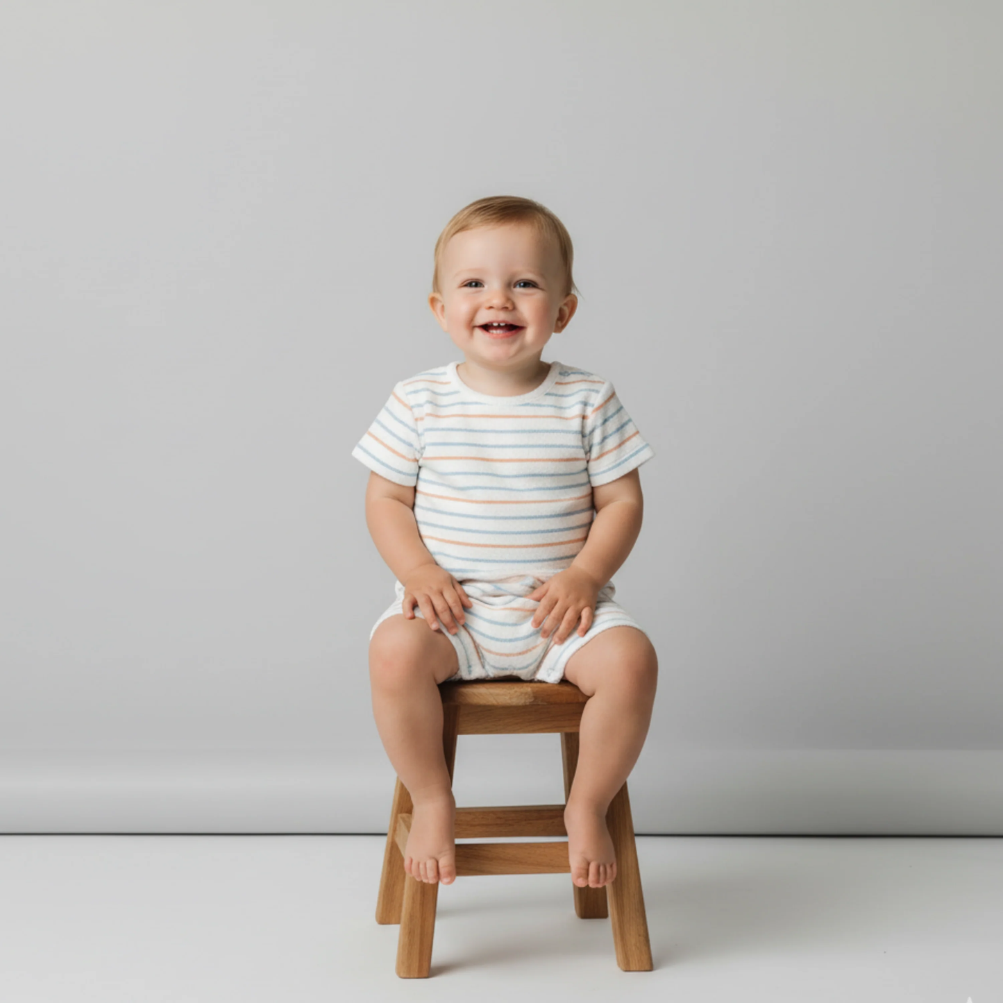 Organic Short Romper | Cabana Stripes
