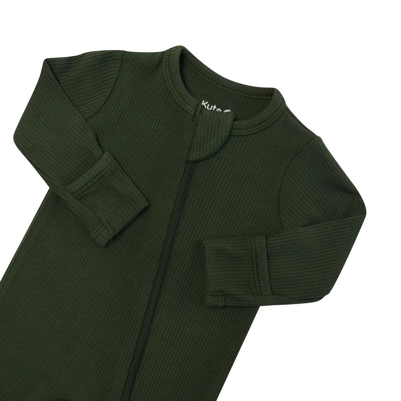 Bamboo Ribbed Zippered Footie | Fir