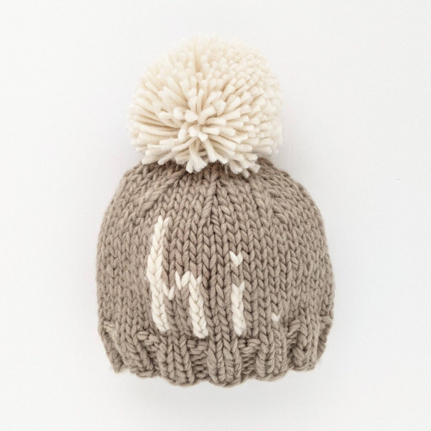 hi. Hand Knit Beanie Hat | Pebble Brown