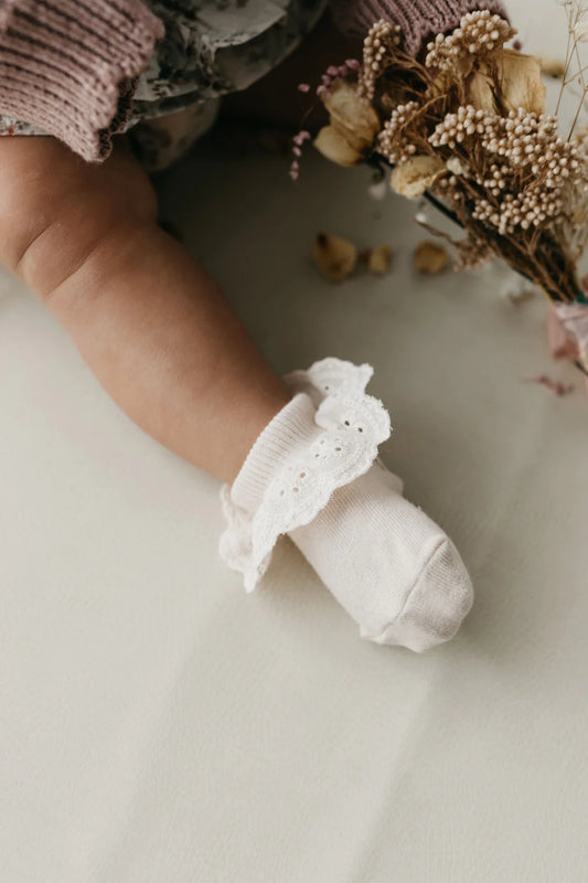 Frill Ankle Sock | White