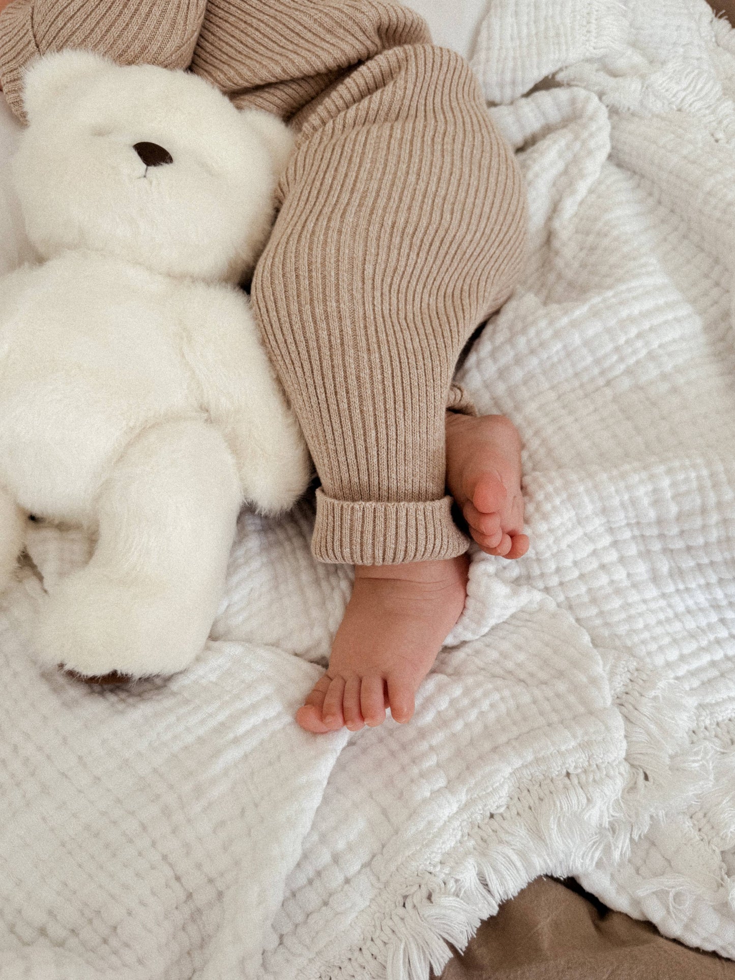 Baby Rib Leggings : Heather Beige