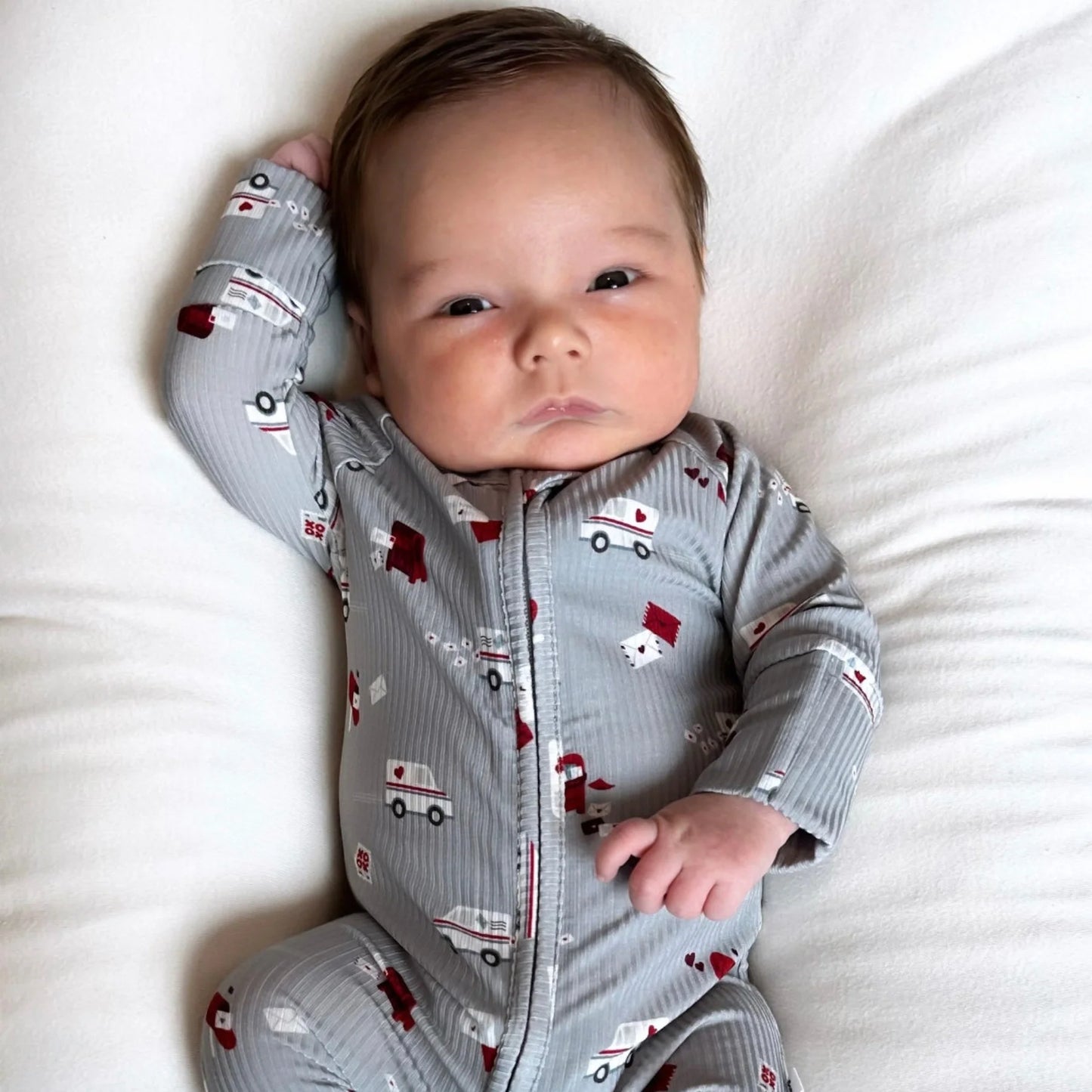 Bamboo Zip Sleeper w Fold-Over Feet | Cupid’s Postal Service