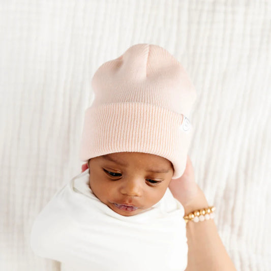 Blush Pink Beanie | Pom & No Pom
