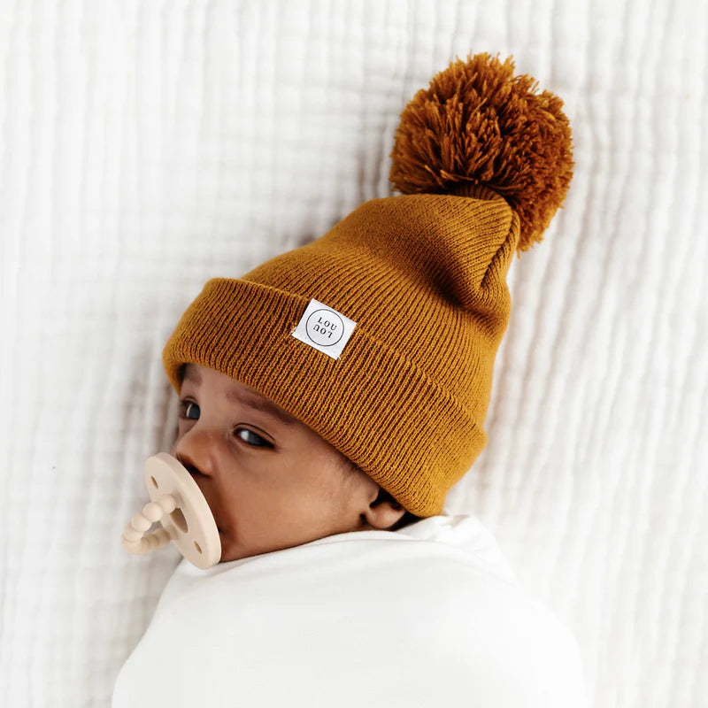 Camel Brown Beanie | Pom + No Pom