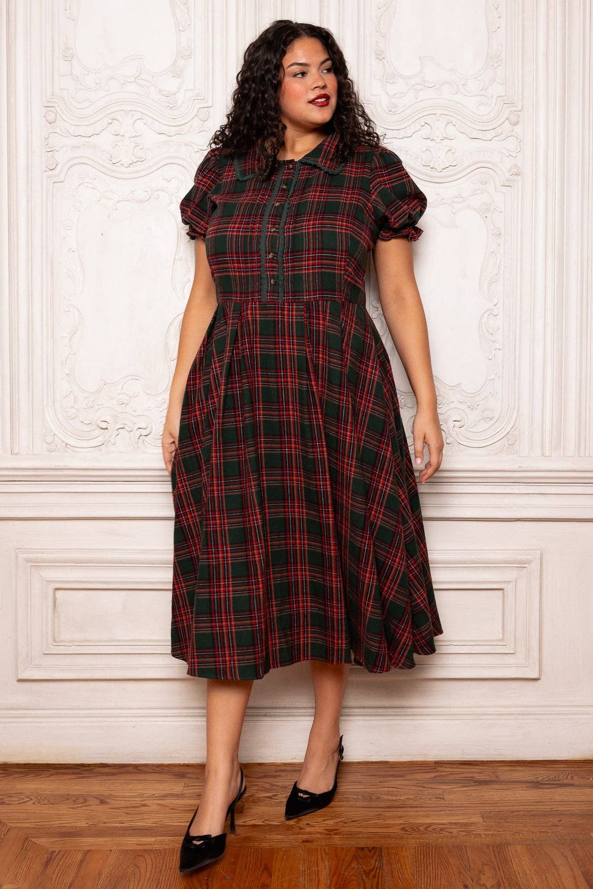 Women's Sophia Dress | Evergreen Plaid